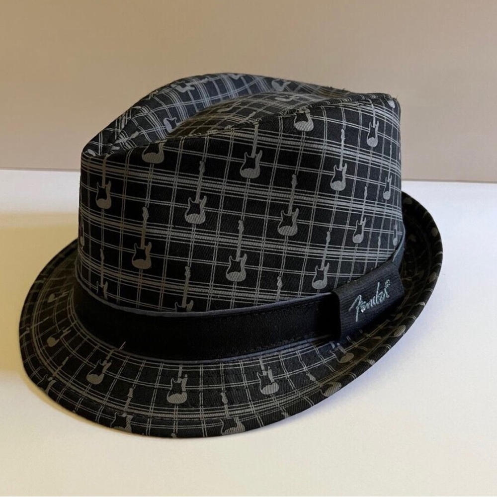Fender Black Plaid Fedora Hat